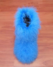 Load image into Gallery viewer, Ostrich Fur Mid-calf Boots Women Flat Heel Mid-Calf Fuzzy Soft Warmand Snow Fur Boot New Design Plush Round Toe Fur Boots