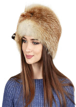 Load image into Gallery viewer, Fox Fur Hats with Tail Women's Russian Best Ushanka Hat Aviator Trapper Snow Skiing Hat Caps Earflap Winter fox Pom Hat