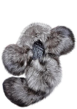 Load image into Gallery viewer, Winter Bomber Trapper fox Hat Hats Plush Earflap Russian Women's Trapper Aviator Pilot Hat Best Ushanka Hats with fox Tail