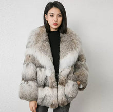 Load image into Gallery viewer, 2024 new style than sable blue mink exquisite fur long hair elegant suit collar short plus cat younger