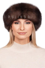 Load image into Gallery viewer, Sable Fur Cashmere Beanie Hat Cap Fluffy Headband Women Thick Warm Headwear Furry Winter Sable Fur Hat Women