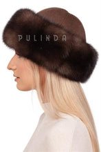 Load image into Gallery viewer, Sable Fur Cashmere Beanie Hat Cap Fluffy Headband Women Thick Warm Headwear Furry Winter Sable Fur Hat Women