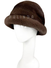 Load image into Gallery viewer, Saga Brown Mink Fur Bucket Hat for Womens Manufacturer Direct Sale Winter Solid Color Hat Fluffy Bucket Hat Womens Mink Fur Hat