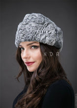 Load image into Gallery viewer, Womens Grey Persian Lamb Swakara Karakul Astrakhan Cossack Hat Cap Sheep Fur Hat Wholesale Trendy Karakul Cap Online