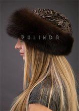 Load image into Gallery viewer, Black Astrakhan Karakul Swakara Fur Beret Hat Lady Winter Sheep Fur Beanies Hat for Women Fashion Winter Lamb Fur Hat