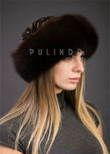 Load image into Gallery viewer, Black Astrakhan Karakul Swakara Fur Beret Hat Lady Winter Sheep Fur Beanies Hat for Women Fashion Winter Lamb Fur Hat