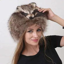 Load image into Gallery viewer, Raccoon Tail Hat Raccoon Fur Hat Raccoon Wool Hat Raccoon Tail Hat - Suitable for All Ages