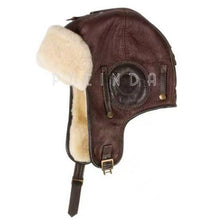 Load image into Gallery viewer, Womens or MensSheepskin hat Shearling Mouton Ushanka Trapper Hat Aviator Hat