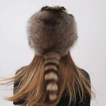 Load image into Gallery viewer, Raccoon Tail Hat Raccoon Fur Hat Raccoon Wool Hat Raccoon Tail Hat - Suitable for All Ages