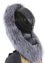 Load image into Gallery viewer, Winter Bomber Trapper fox Hat Hats Plush Earflap Russian Women's Trapper Aviator Pilot Hat Best Ushanka Hats with fox Tail