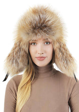 Load image into Gallery viewer, Silver fox Pom Pom Hat Super Fluffy Fashion Waterproof Hunting Russian Warm Earflap Trapper Winter Fur Hat fox Ushanka