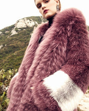 Load image into Gallery viewer, Womens Real Saga Fox Fur Hooded Coat