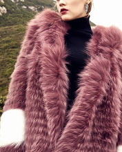 Load image into Gallery viewer, Womens Real Saga Fox Fur Hooded Coat