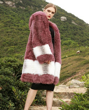 Load image into Gallery viewer, Womens Real Saga Fox Fur Hooded Coat