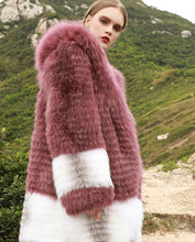 Load image into Gallery viewer, 3/4 Length Hooded Fox Fur Coat