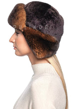 Load image into Gallery viewer, Rex Rabbit Fur Shearling Mouton Sheepskin Trapper Hat Ushanka Aviator Hat Luxury Soft Fluffy Natural Rex Rabbit Fur Hat