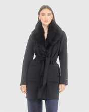 Load image into Gallery viewer, Short Coat Cashmere and Wool Detachable Shearling Lamb Collar Ladies Cashmere Coat Leather Jackets for Ladies Fashion Winter