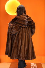 Load image into Gallery viewer, Full length natural Saga mink fur coat with shawl collar