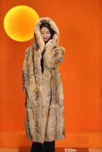 Load image into Gallery viewer, Full length natural coyote fur hooded coat