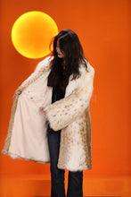 Load image into Gallery viewer, Mid-length women's natural lynx fur coat with shawl collar