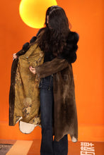 Load image into Gallery viewer, Full length natural beaver fur coat with stand collar