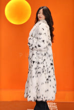 Load image into Gallery viewer, Full length natural Saga fox fur coat in imitation of lynx fur