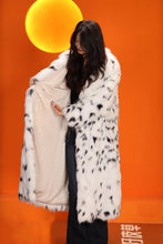 Load image into Gallery viewer, Full length natural Saga fox fur coat in imitation of lynx fur