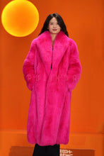 Load image into Gallery viewer, Full length natural Saga fox fur coat with shawl collar