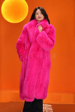 Load image into Gallery viewer, Full length natural Saga fox fur coat with shawl collar
