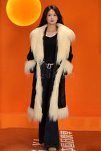 Load image into Gallery viewer, Full length natural astrakhan fur coat with shawl collar
