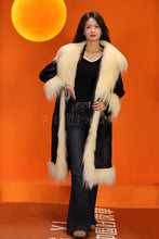 Load image into Gallery viewer, Full length natural astrakhan fur coat with shawl collar