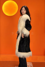 Load image into Gallery viewer, Full length natural astrakhan fur coat with shawl collar