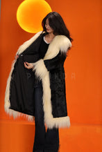 Load image into Gallery viewer, Full length natural astrakhan fur coat with shawl collar