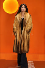 Load image into Gallery viewer, Full length natural golden marten coat with shawl collar