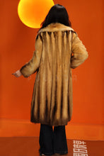 Load image into Gallery viewer, Full length natural golden marten coat with shawl collar