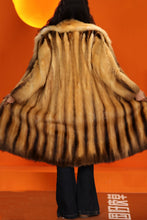 Load image into Gallery viewer, Full length natural golden marten coat with shawl collar