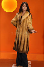Load image into Gallery viewer, Full length natural golden marten coat with shawl collar