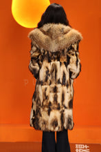 Load image into Gallery viewer, Penny lane in women's full length natural fitch fur coat with fox shawl collar