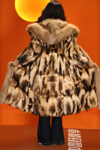 Load image into Gallery viewer, Penny lane in women's full length natural fitch fur coat with fox shawl collar