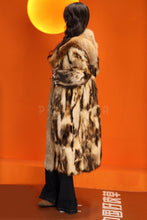Load image into Gallery viewer, Penny lane in women's full length natural fitch fur coat with fox shawl collar