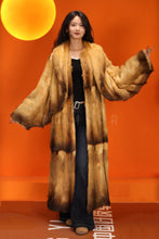 Load image into Gallery viewer, Full length natural golden marten coat with shawl collar