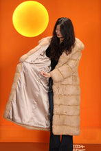 Load image into Gallery viewer, Full length natural arctic hare fur coat with shawl collar