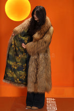 Load image into Gallery viewer, Full length natural arctic raccoon fur coat with shawl collar