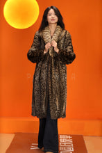 Load image into Gallery viewer, Full length natural cat fur coat with shawl collar