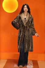 Load image into Gallery viewer, Full length natural cat fur coat with shawl collar