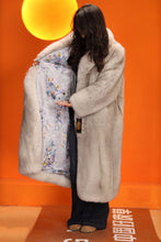 Load image into Gallery viewer, Full length natural Saga blue fox fur coat with shawl collar