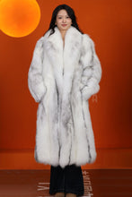 Load image into Gallery viewer, Full length Saga arctic marble fox fur coat with shawl collar
