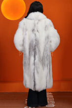 Load image into Gallery viewer, Full length Saga arctic marble fox fur coat with shawl collar