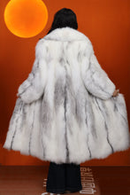 Load image into Gallery viewer, Full length Saga arctic marble fox fur coat with shawl collar