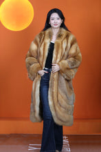Load image into Gallery viewer, Full length natural Saga canadian red fox fur coat
